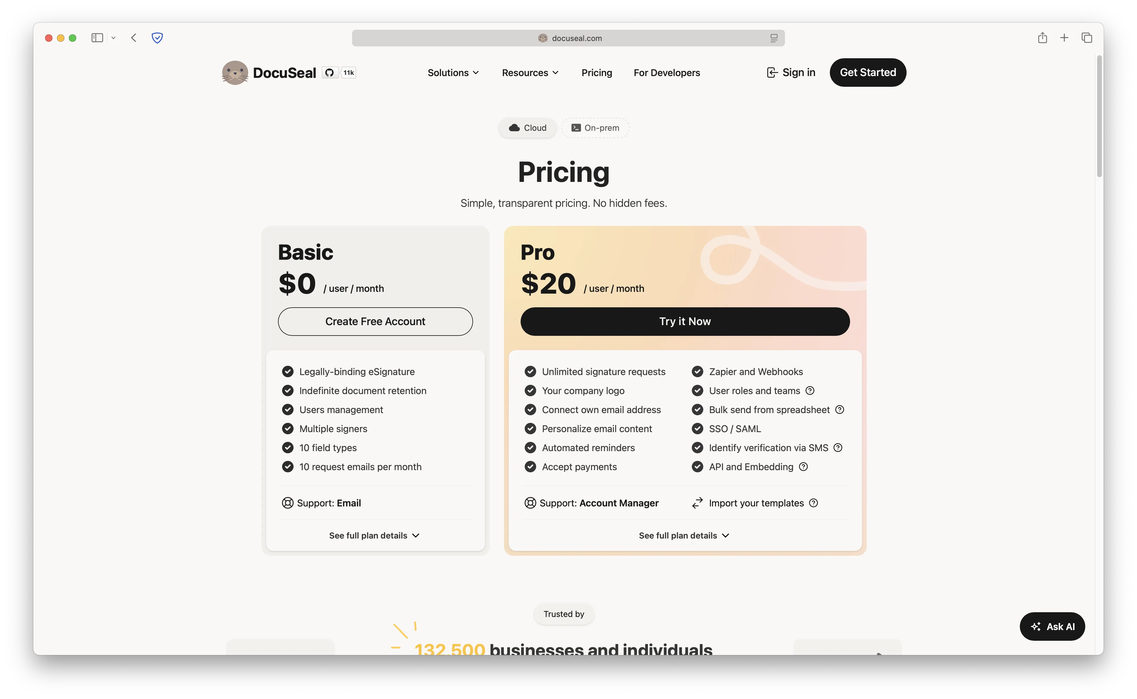 DocuSeal Preise